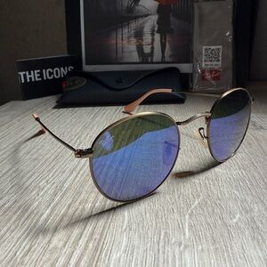 Ray-Ban 3447 Round Metal Sunglasses 167/1M Bronze/Violet Mirror 50mm